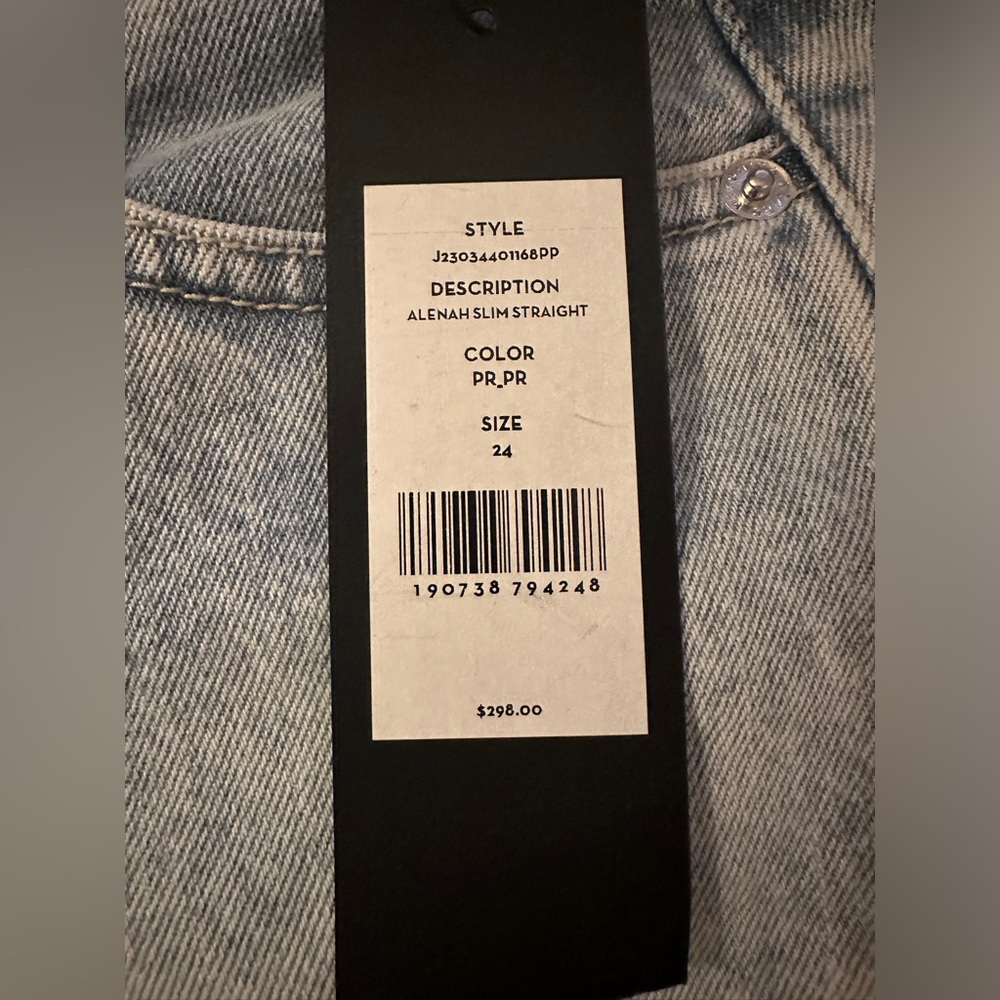 NWT Veronica Beard Alenah High Waist Slim Straight Leg Jeans 24 - Picture 4 of 9